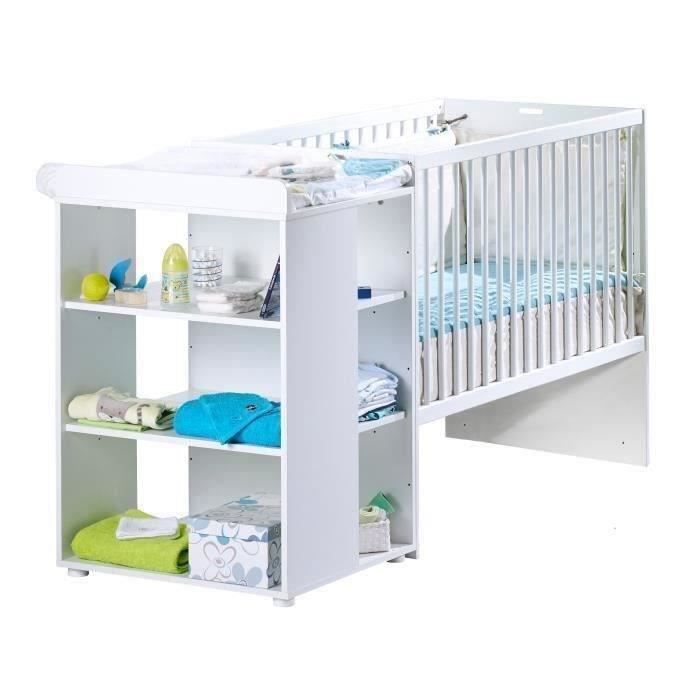 Cuna convertible 3 en 1 SAUTHON ELOI - Blanca + Colchón para bebé TINEO 60 x 120 cm