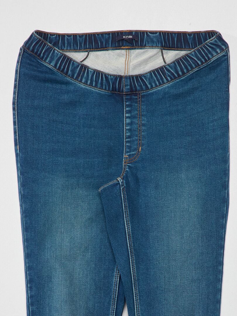 Jeans met hoge taille en rechte pijpen - makkelijk aan te trekken - BLAUW