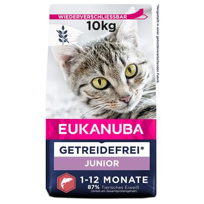 Eukanuba Kitten GrainFree -ruoansyöjä, runsaasti lohta