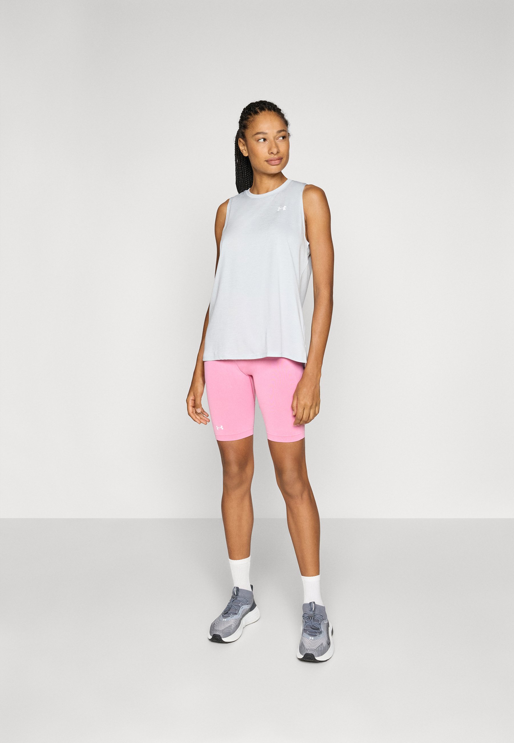 Koszulka Under Armour TANK TWIST - Top - halo szaro/biały