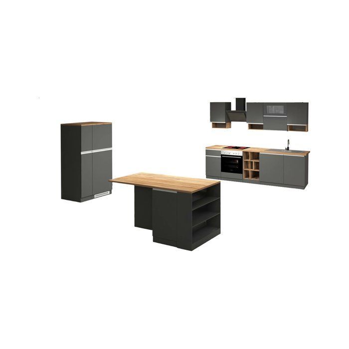 Appiah Dmora complete keuken, in Nobility Slate Grey hout