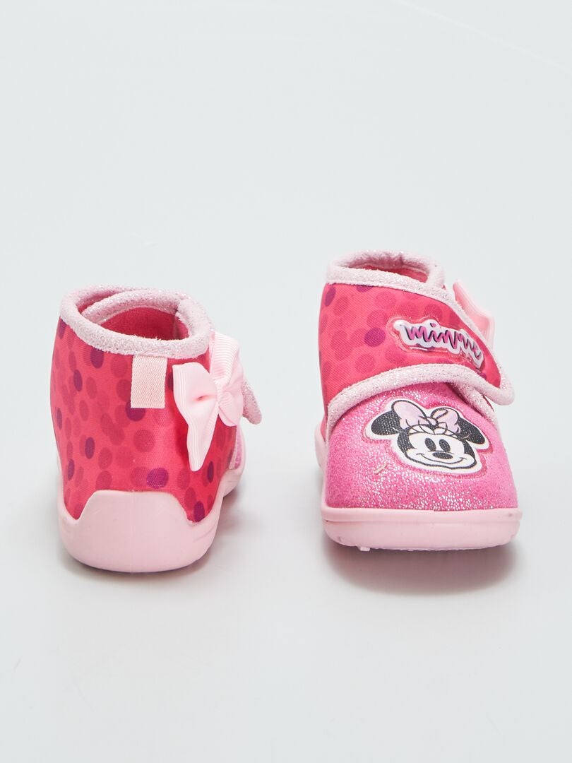 Hoge slippers 'Minnie' - fuchsia