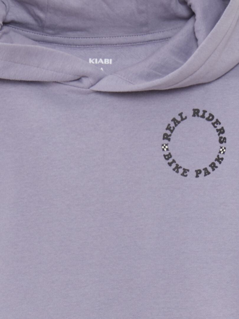 Ruimvallende hoodie met kangoeroezak - PAARS