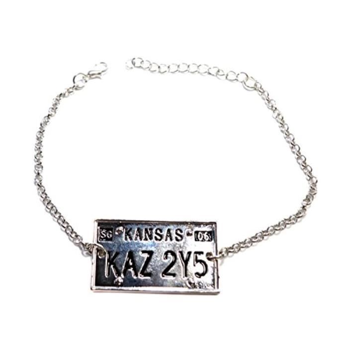 Supernatural damesarmband - Sam Dean Winchester Metallicar Kansas kentekenplaat - Gegraveerd zilver