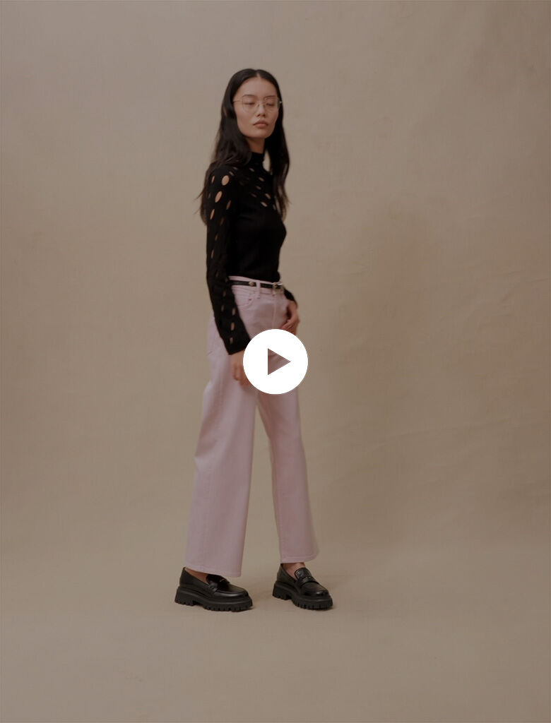Roze jeans met wijde pijpen - Parma