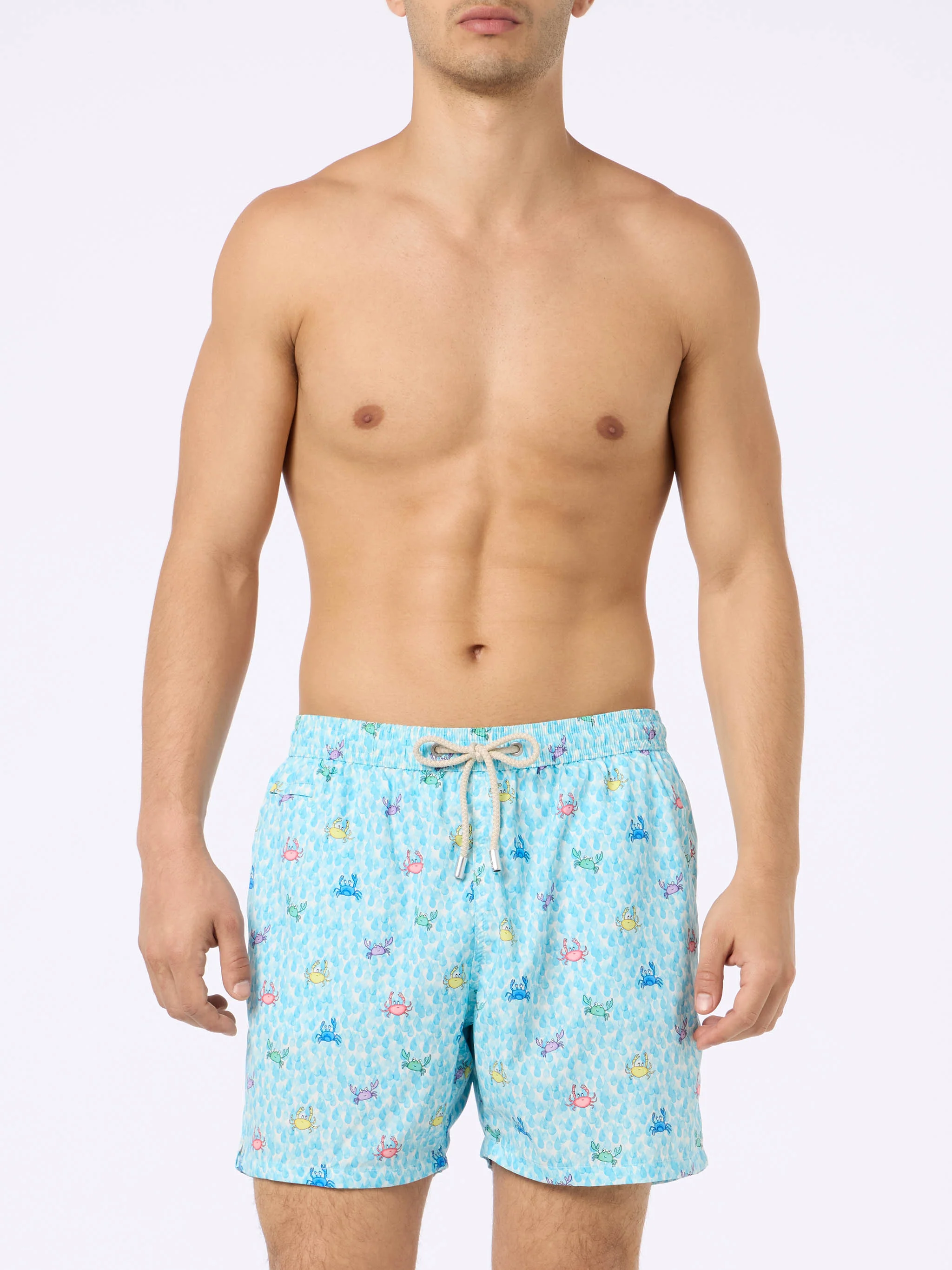 Comfort Light Swim Shorts | Multicolor Crabs Print | Relaxed Fit, Quick-Drying Fabric | MC2 Saint Barth