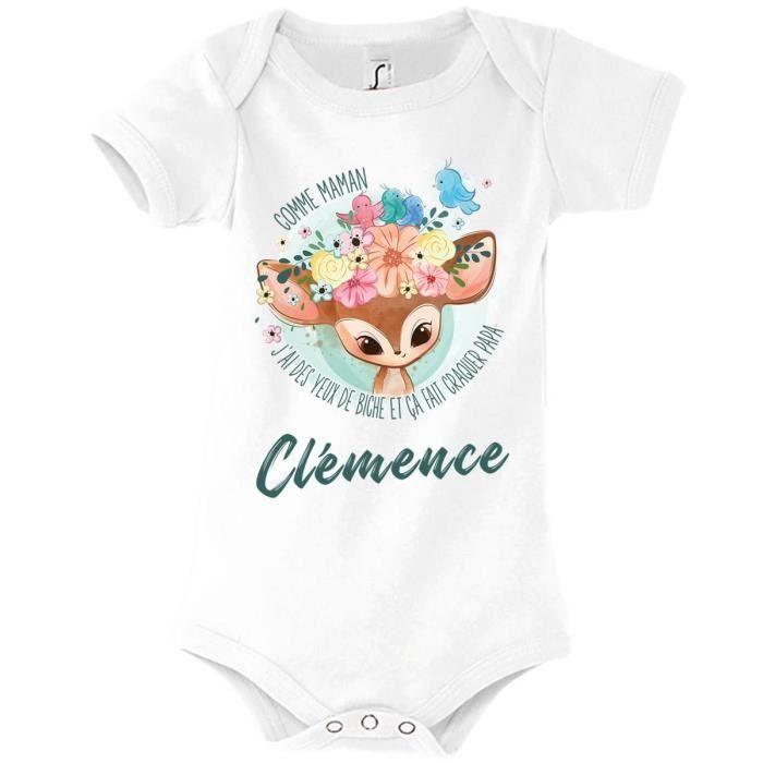 Clémence | Rompertje met babynaam voor meisjes | Net als mama's grote ogen | Schattige babyoutfit voor 3-6 maanden