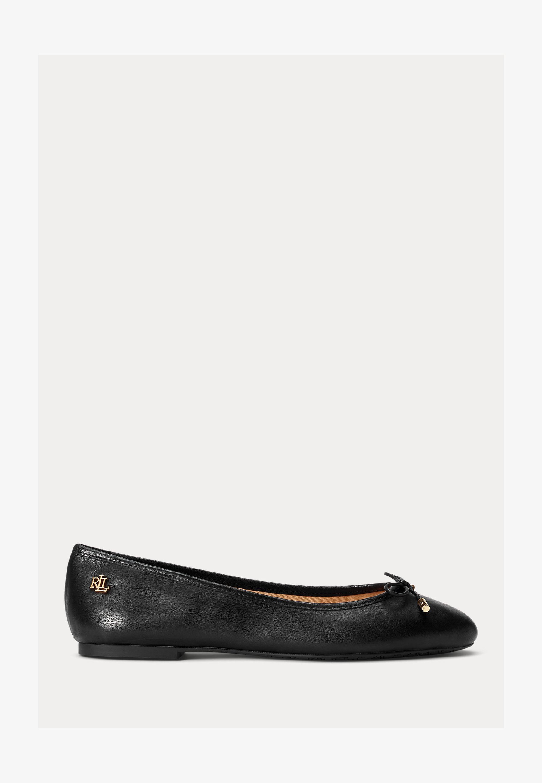 Lauren Ralph Lauren JAYNA LEATHER FLAT - Ballerina pumps - zwart
