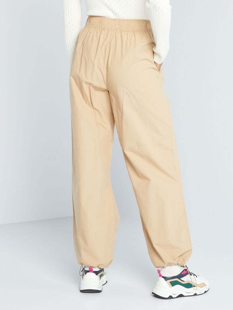 Nylon parachutebroek - BEIGE