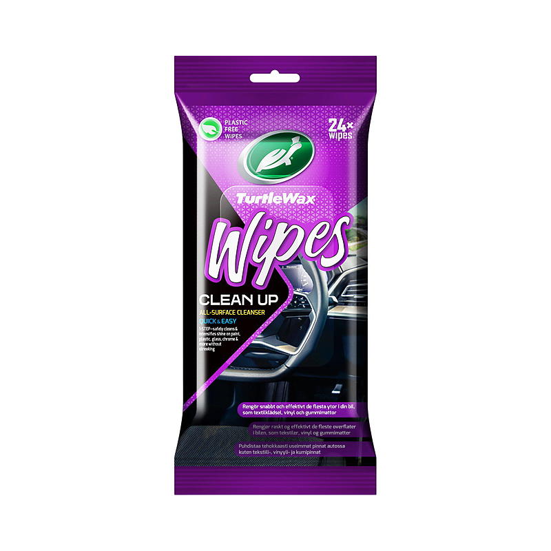 Turtle Wipes rengjøringskluter flatpakkede, Turtle Wax