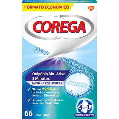 Corega Bio-Active Oxygen -tabletit, 66 tablettia.