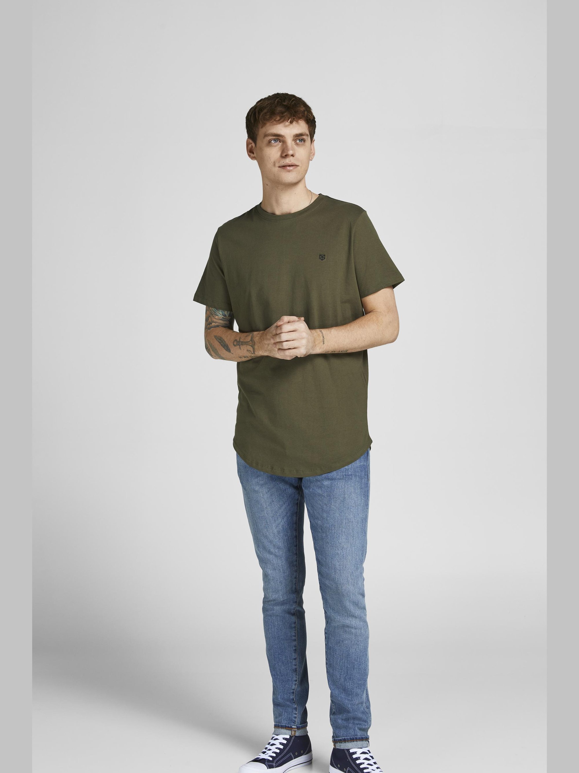 Lot de 5 t-shirts Jack & Jones PREMIUM JPRBRODY - T-shirts basiques - bleu marine/blanc/vert olive/noir/bleu roi