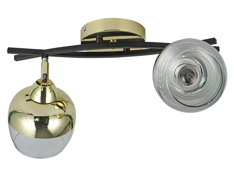 Lampa sufitowa Momo 2-punktowa metalowa czarno-złota