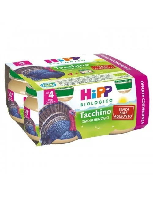 HIPP Hipp Biologisch gehomogeniseerd kalkoenvlees 4x80g glutenvrij