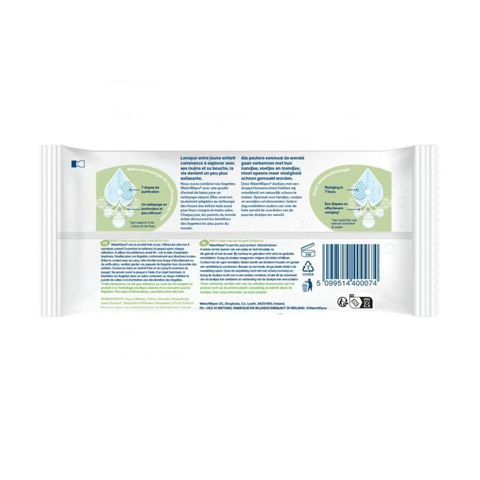 Lenços umedecidos texturizados WaterWipes, 60 unidades