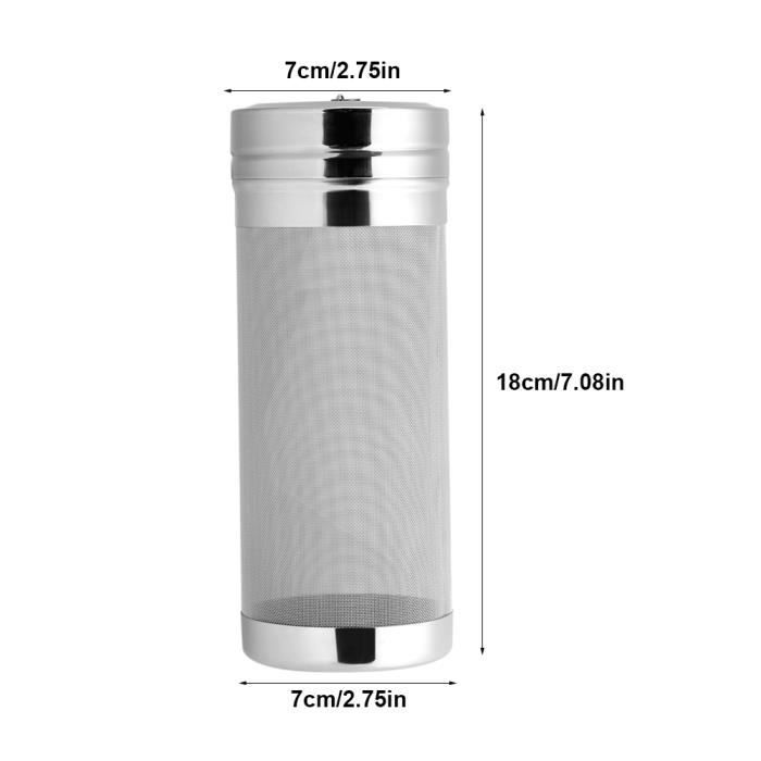 Mothinessto 300 Mini-filtre à Bière en Acier Inoxydable Panier Filtre à Bière Portable Filtre à Bière Baril pour Brassage Maison