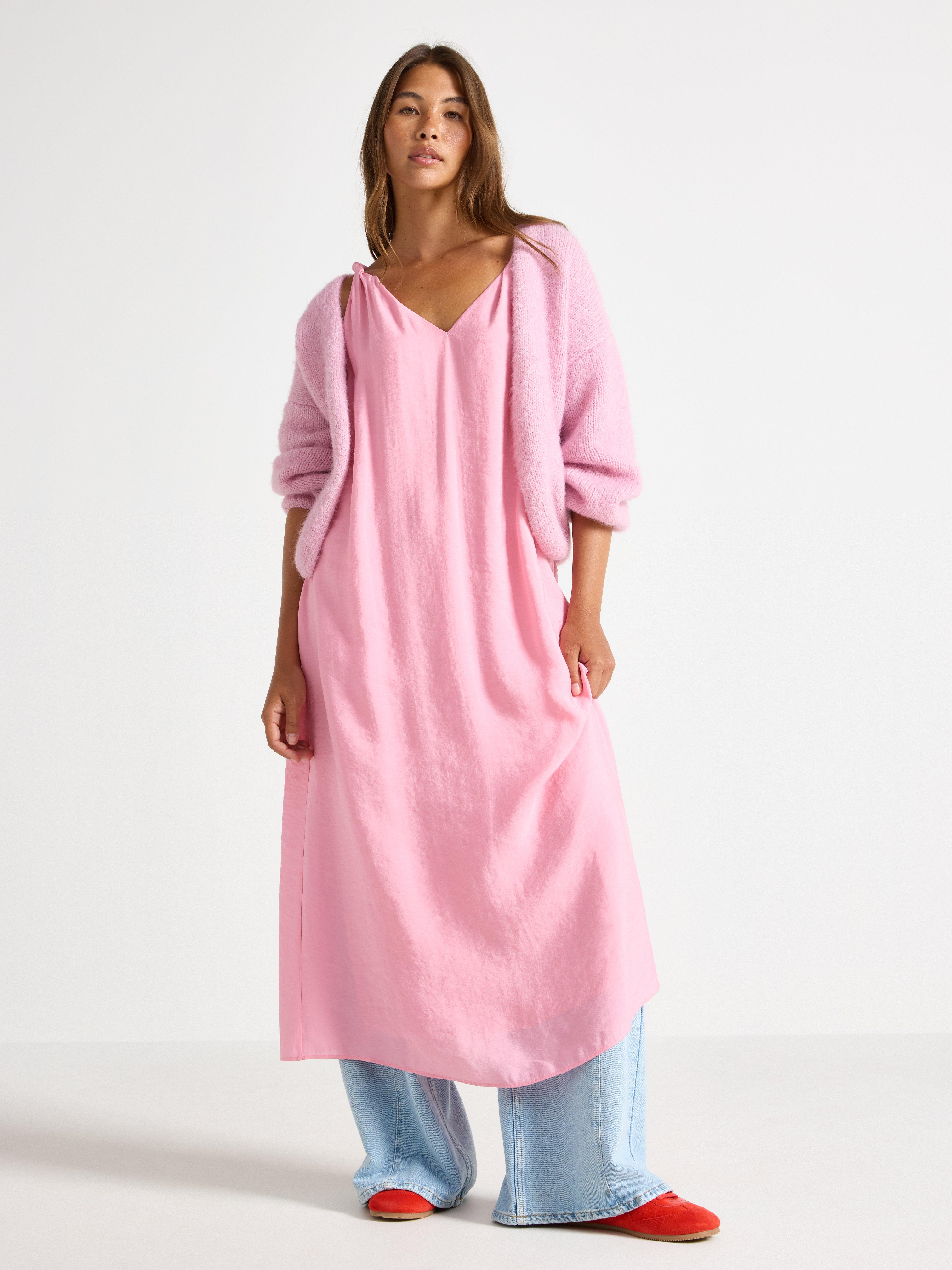 Strikket cardigan rosa