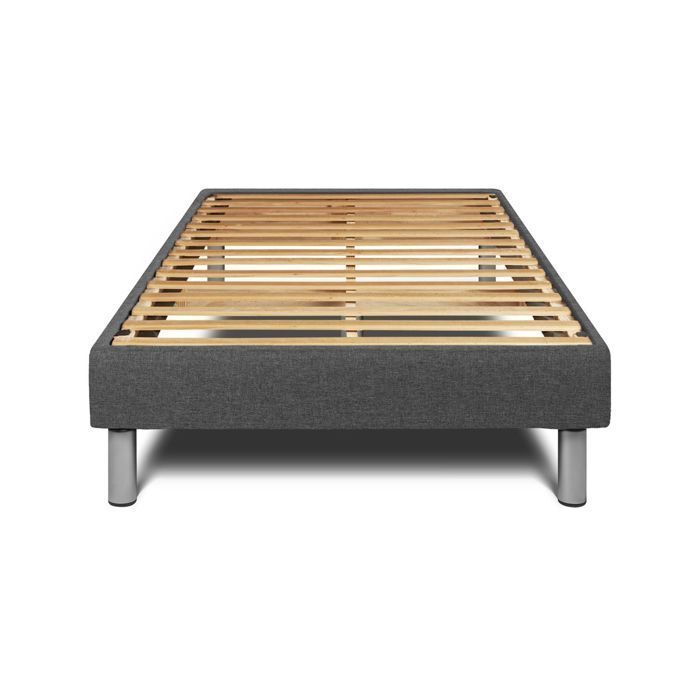 Ensemble Matelas Sommier 90x200 cm - Vital Relax Gris