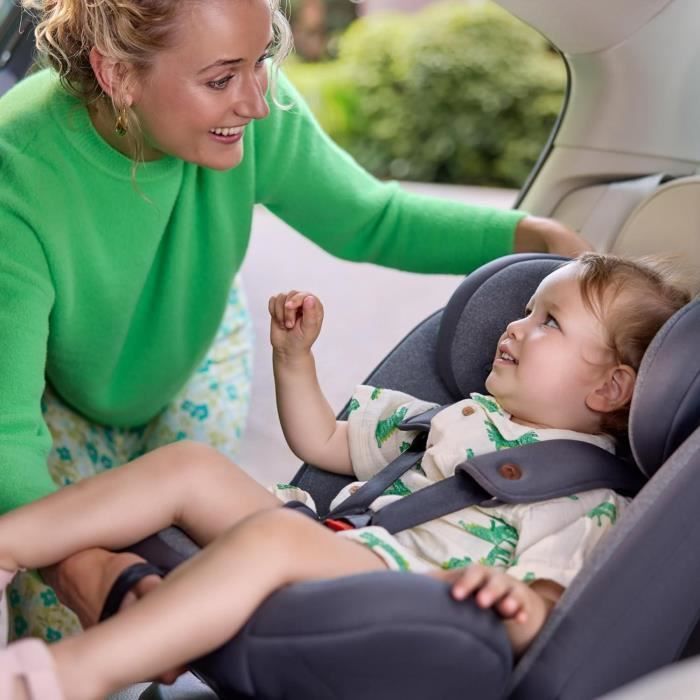 BEBECONFORT Siège auto EverFix i-Size évolutif, isofix, réhausseur, groupe 1/2/3, 15 mois à 10/12 ans, 76-150cm, 9-36kg Tinted Black