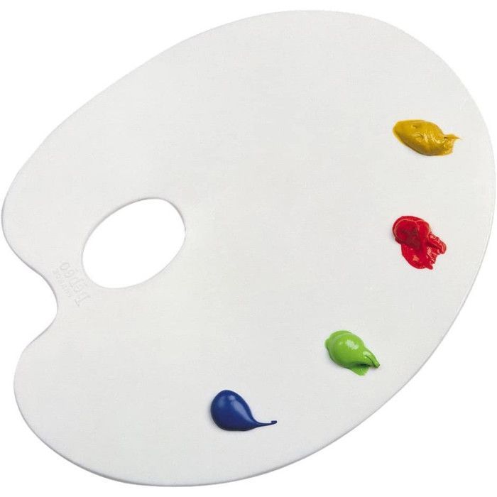 Paleta ovalada - Pébéo - Plástico - Fácil de limpiar - Ideal para mezclar colores - Herramienta esencial