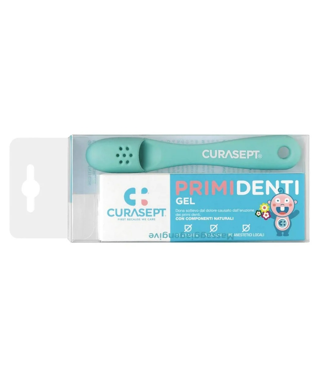 CURASEPT Gel Curasept Primeros Dientes 20 ml + masajeador de encías Cuidado de los primeros dientes