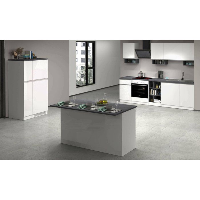 Balme Dmora complete keuken, in glanzend wit Noble Wood.