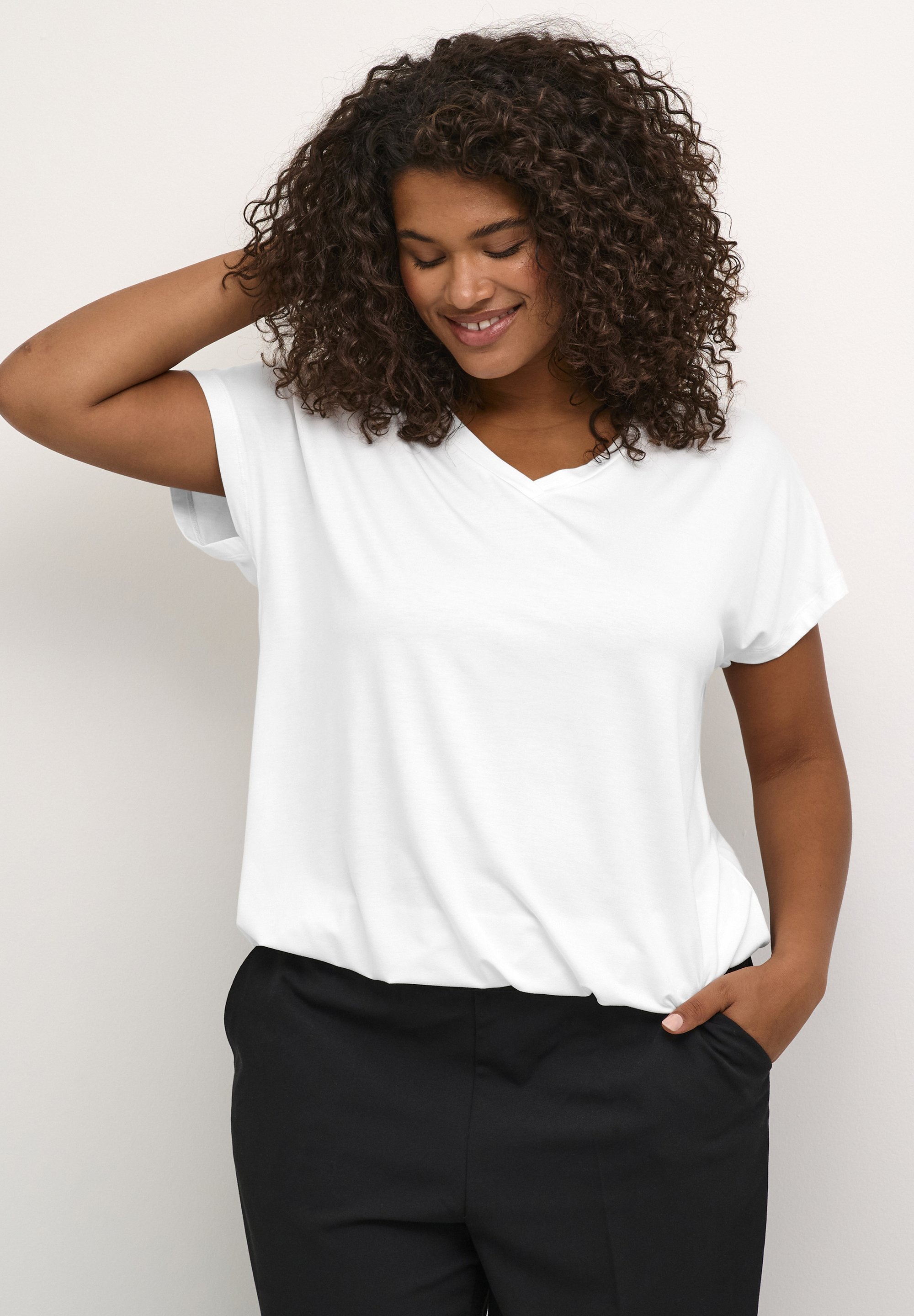 Kaffe Curve KCJENA - Basic T-Shirt - Kreide