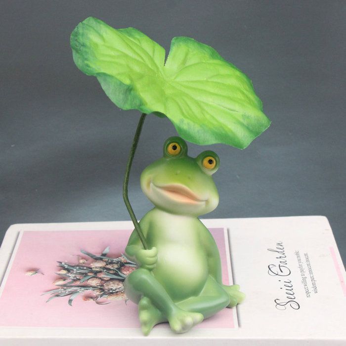 Deux statues de grenouilles de jardin, résistantes aux intempéries, décoration de jardin amusante, grenouille tenant un parapluie