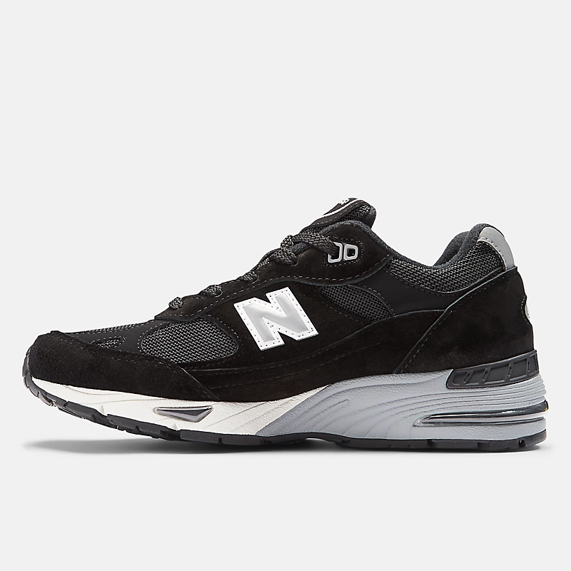 Damesschoenen, gemaakt in het VK, 991v1 - zwart met zilver
