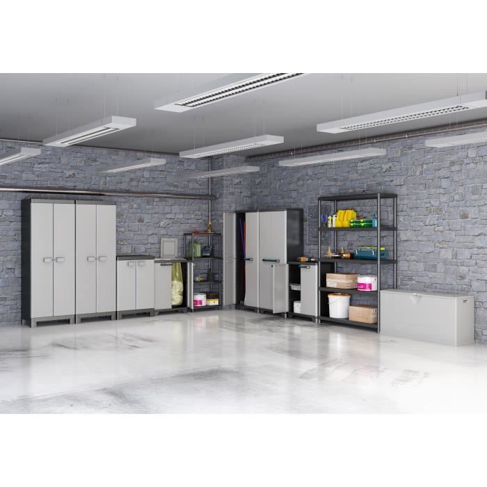 Estantería modular KETER - Negra - 60 x 30 x 135 cm - 4 estantes resistentes a la humedad