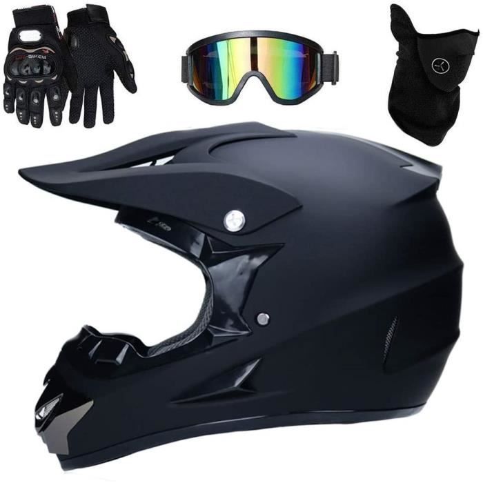 Casco de motocross RUMOCOVO® para scooter, casco integral de motocicleta para hombre y mujer en negro mate.