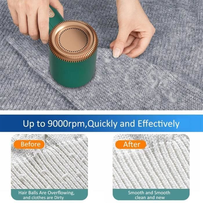 Rasoir Anti-Bouloche - QINGQUE - Réglable à 3 Vitesses - 500mAh - USB Rechargeable - Tête Lavable