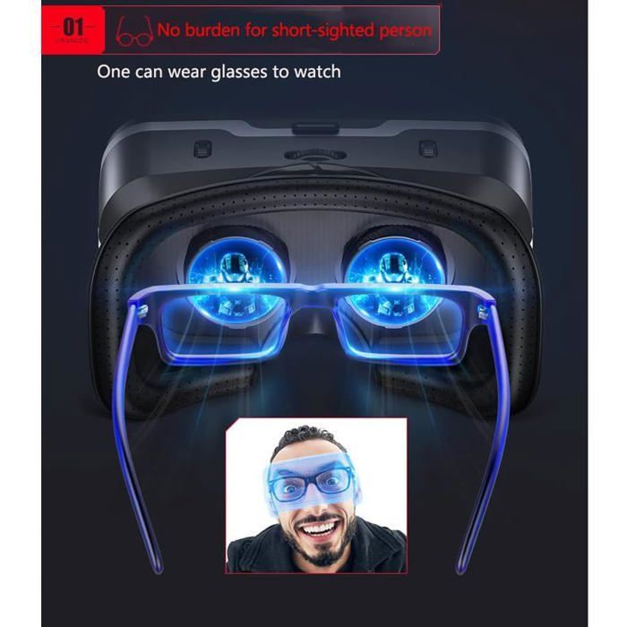 Virtual reality-headset met controller en hoofdtelefoon voor kinderen en volwassenen, 3D-videogames, virtual reality-brilset