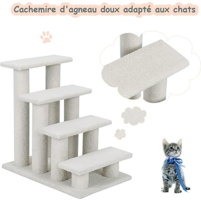 Árbol rascador para gatos COSTWAY de 60 cm, color cachemir, con escalera para mascotas de 4 niveles, capacidad de carga de 45 kg, color beige.