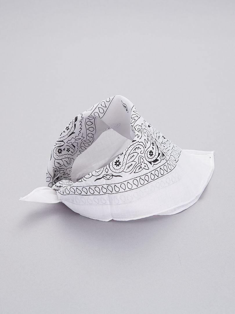 Bandana bawełniana z nadrukiem - biała