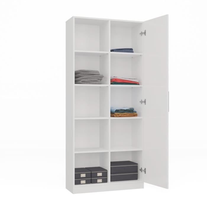 VILLME - Minimalistische design boekenkast - 1 deur + 10 planken - 80x30x182 cm - Opbergmeubel