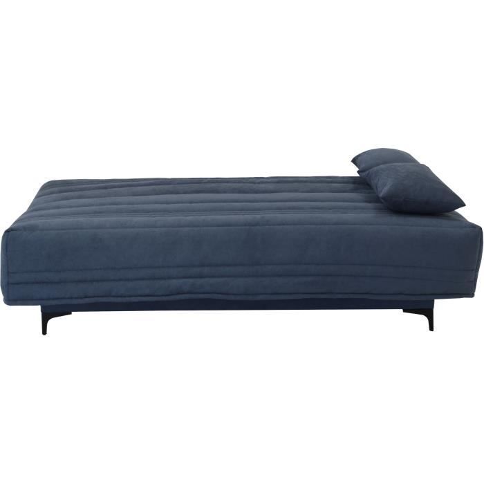 Sofá-cama KRISTEN de 3 lugares com mecanismo click-clack - Largura 199 cm - Colchão de 14 cm - Compartimento de armazenamento