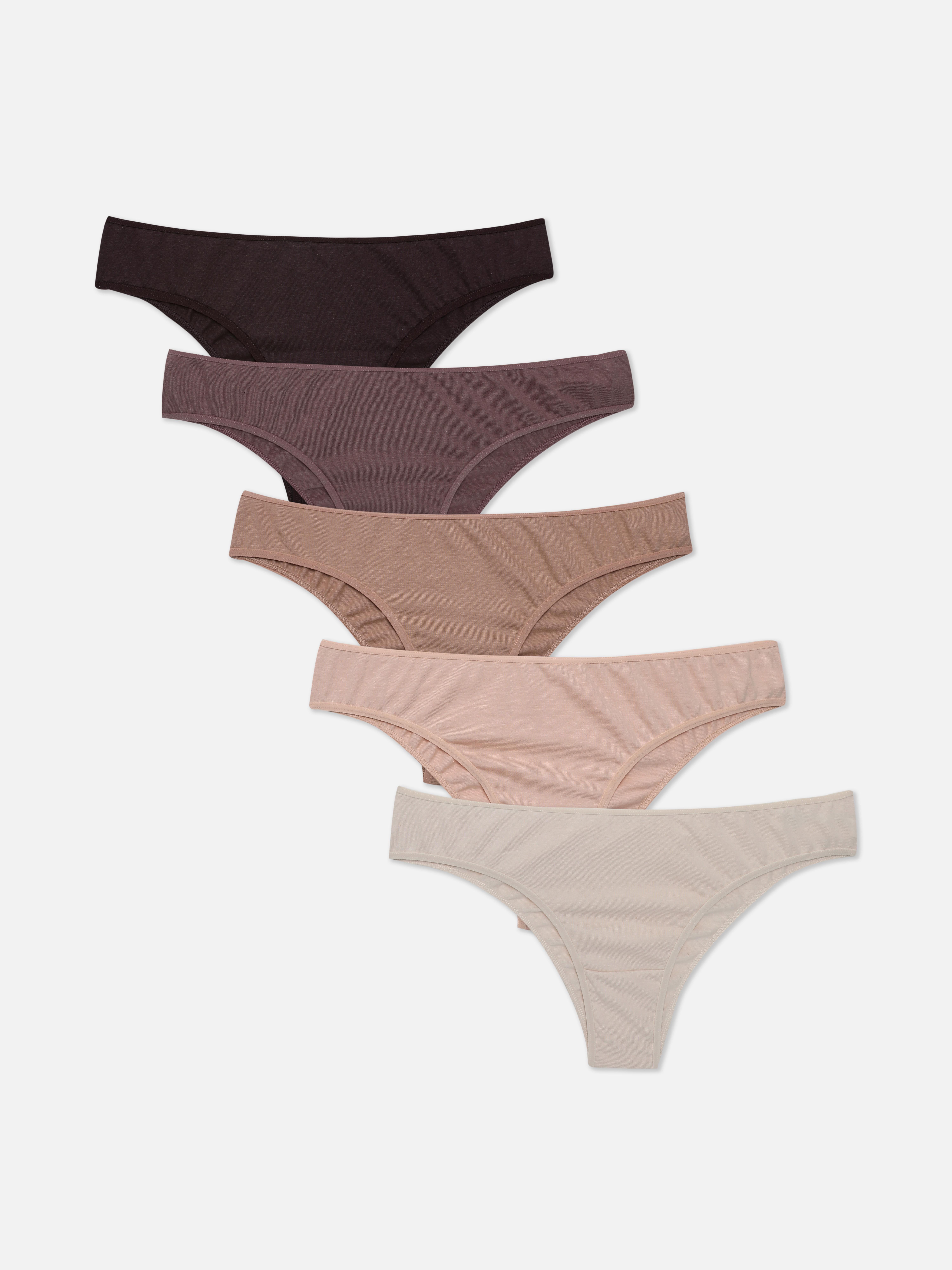 Neutrale brasilianische Slips, 5er-Set. Ein superweicher brasilianischer Slip in verschiedenen neutralen Farbtönen.