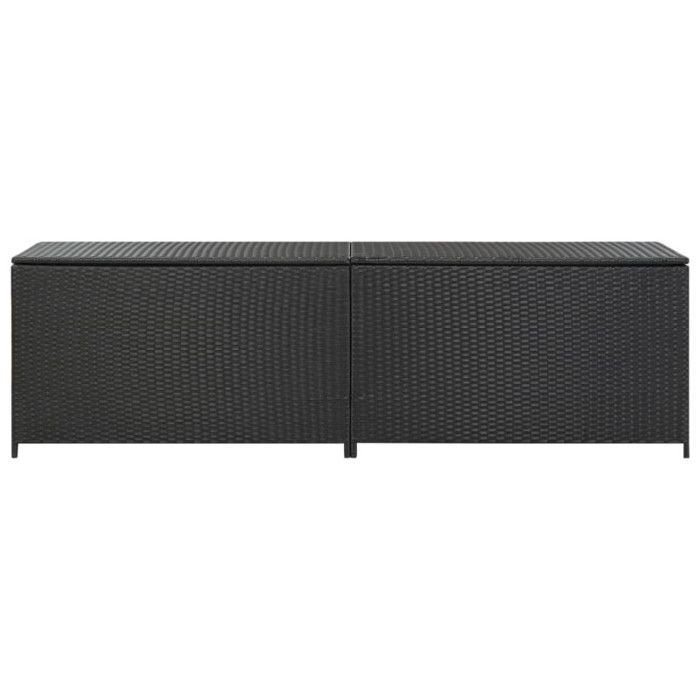 Opbergkist - vidaXL - 200x50x60 cm - Geweven hars - Zwart - Weerbestendig