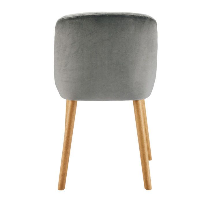 Sedie moderne Goeurvant con cuscino spesso, schienale ergonomico e gambe in legno, stile e comfort in un unico set - Grigio chiaro