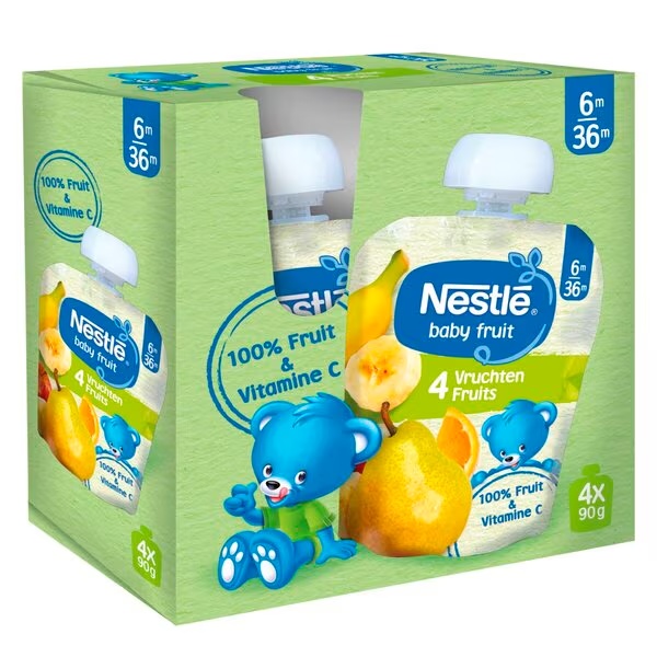 Nestlé 6+M 4 vrecká na ovocné lisovanie<br>4 kusy