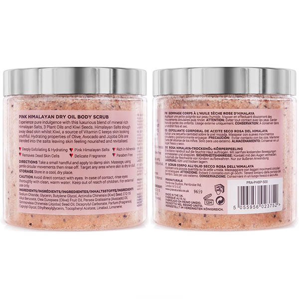 PraNaturals Roze Himalaya Droge Olie Bodyscrub 500 g