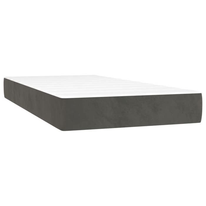 Rete a doghe e materasso - Maison Exclusive - Velluto grigio scuro - 80x200 cm - Massimo relax