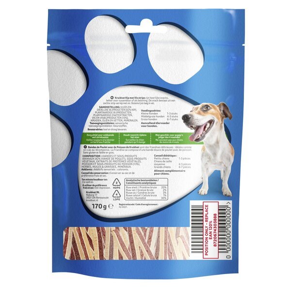 Kruidvat poslastice za pse s piletinom i ribljim trakicama<br>170g