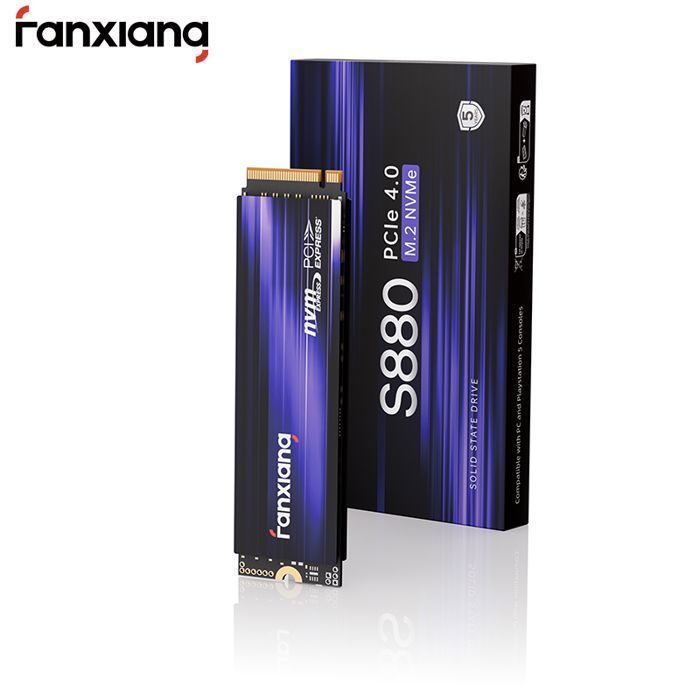 PS5 Internal SSD Hard Drive Fanxiang S880 SSD 1TB NVMe M2 PCIe 4.0 Gen 4 x4 7300 MB/s