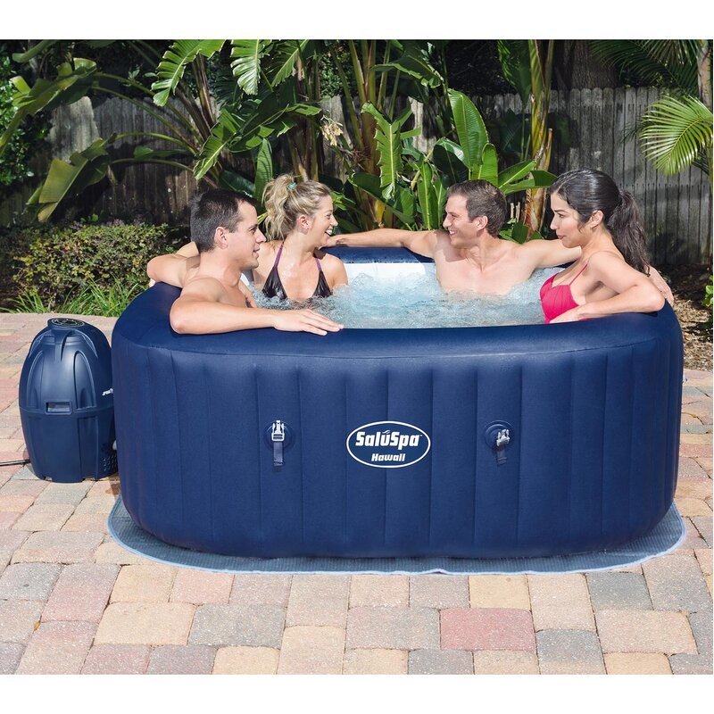 Bestway Saluspa 6 - Personen 60 - Jet Vinyl Runder Aufblasbarer Whirlpool in Marineblau