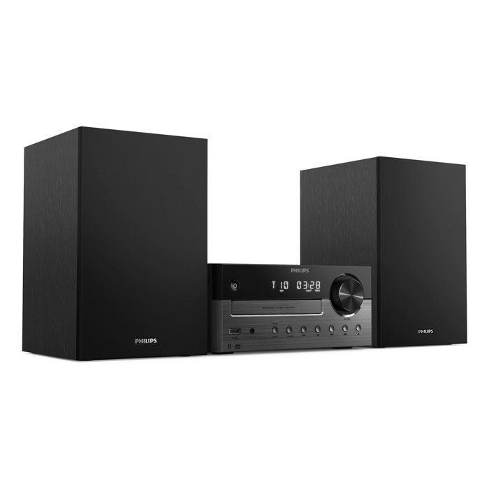 Philips TAM4505M2/12 Microsistema Hi-Fi 80W con Bluetooth, DAB+, CD, USB - Nero/Grigio