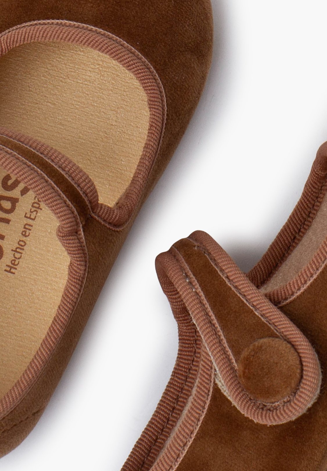 Pisamonas Mary Janes met klittenbandsluiting en knoop - Babyschoenen - bruin