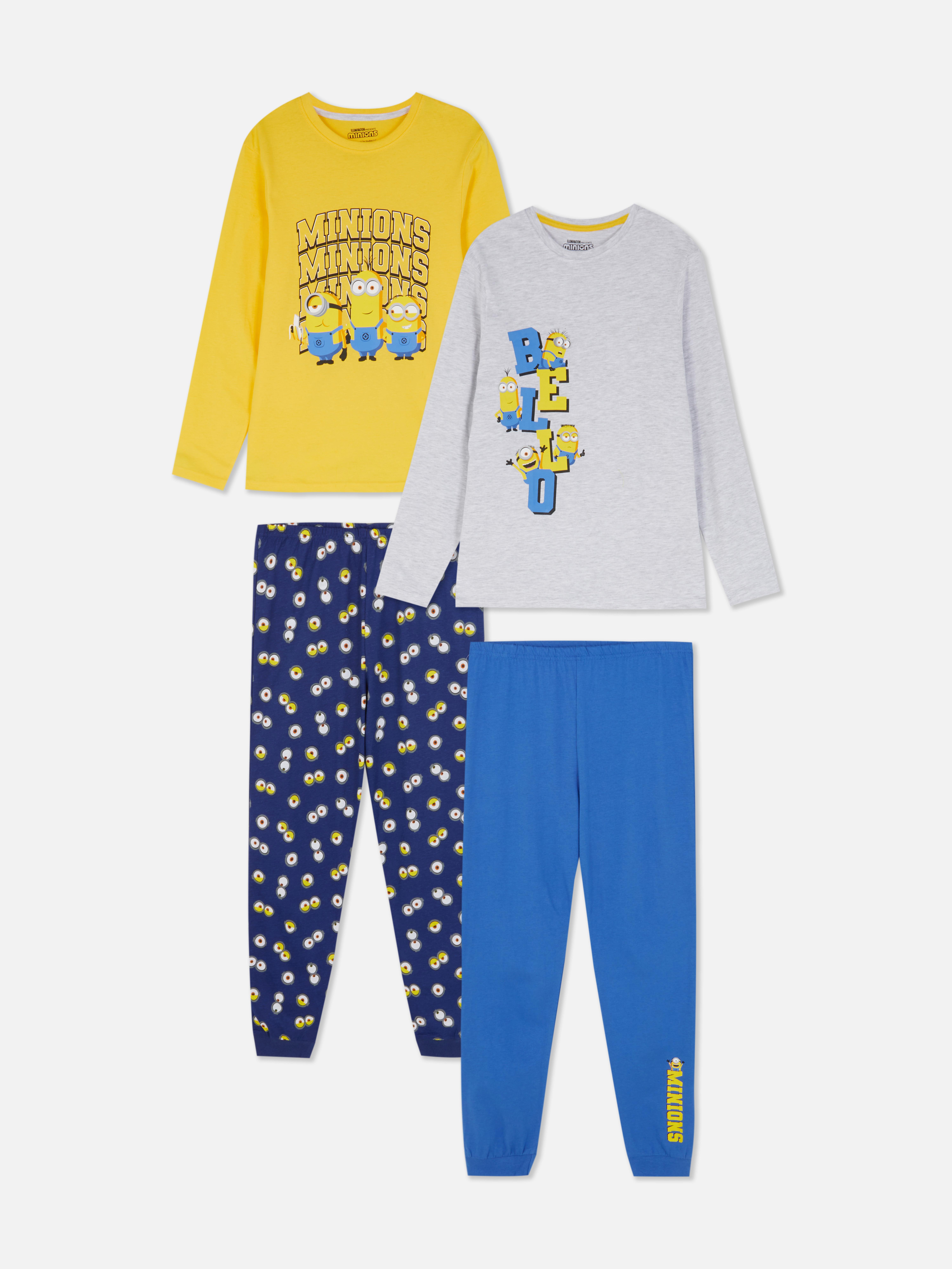 Pijamale cu imprimeu Minions, set de 2 Două pijamale lungi cu imprimeu Minions