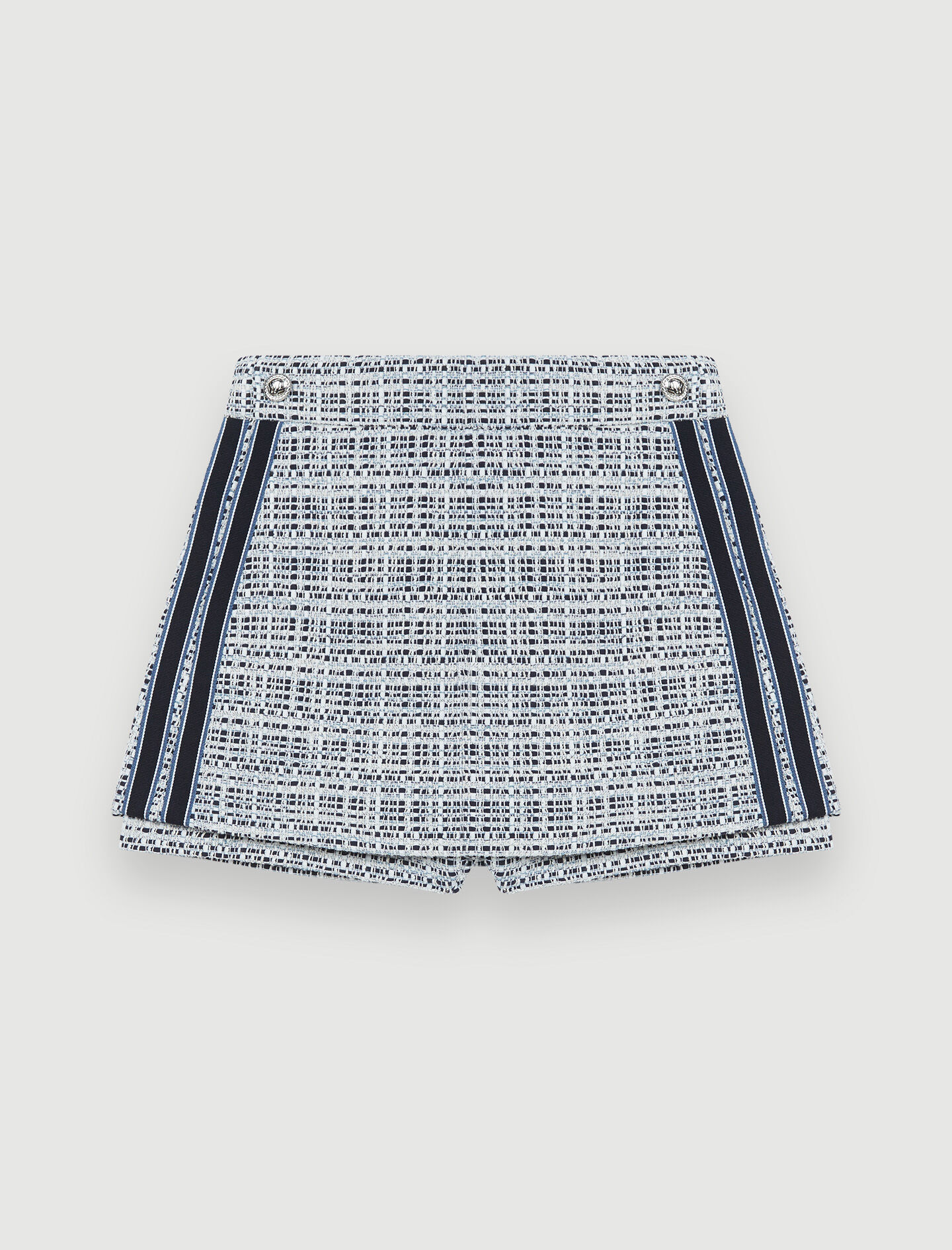 Tweed shorts met trompe l'oeil-effect - Blauw